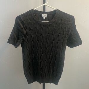 Charcoal Short Sleeve Sweater Top